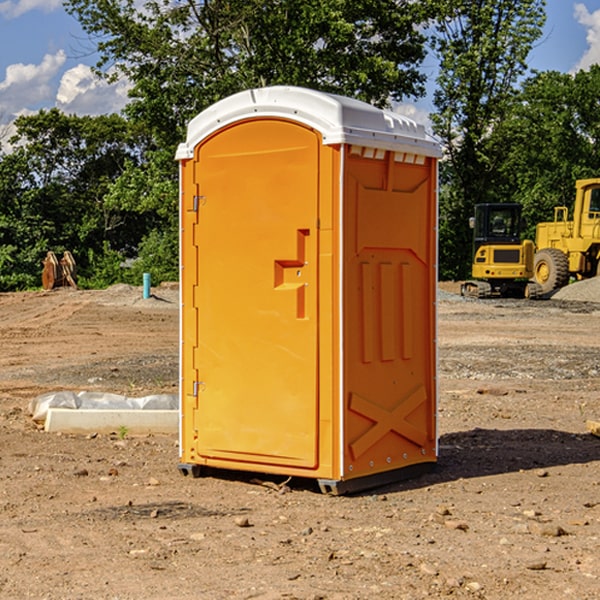 how often are the portable restrooms cleaned and serviced during a rental period in Lawtons